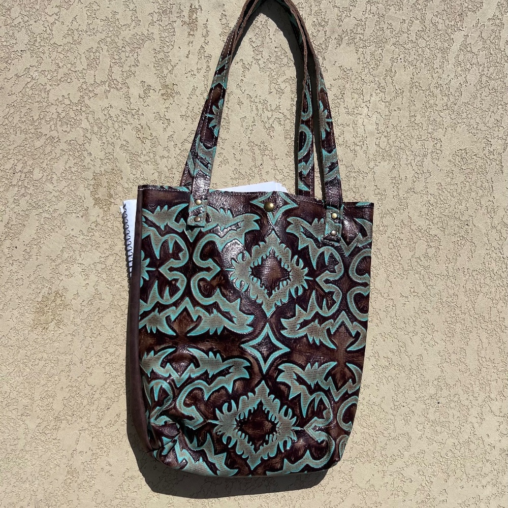 Dancing Cactus Designs Leather Tote